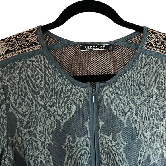 Peruvian Connection Baby Alpaca Silk Blend Longline Knit Cardigan Size S - Picture 6 of 11